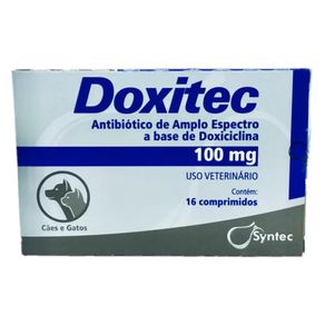 Doxitec-100-mg-Antibiotico-para-caes-e-gatos-16-comprimidos