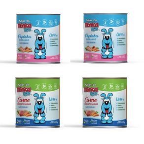 Kit-7-com-4-latas-Alimento-Natural-Premium-Turma-Monica-Pets