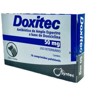 Doxitec-50-mg-Antibiotico-para-caes-e-gatos-16-comprimidos